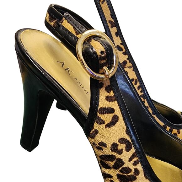 AK Anne Klein Women Shoes, iFlex Cheetah Print Fur Slingback Peep Toe Pumps 7.5 - Picture 6 of 10